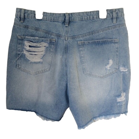 Madden NYC Jean Shorts Women's XL15 Blue Distressed Cut-Off Y2K Denim 36"Wx6" - Picture 5 of 14